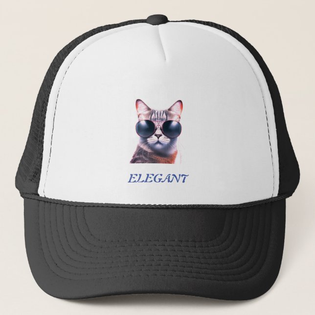 Camionero gato elegante con gafas de sol Gorra Trucker / gor (Anverso)