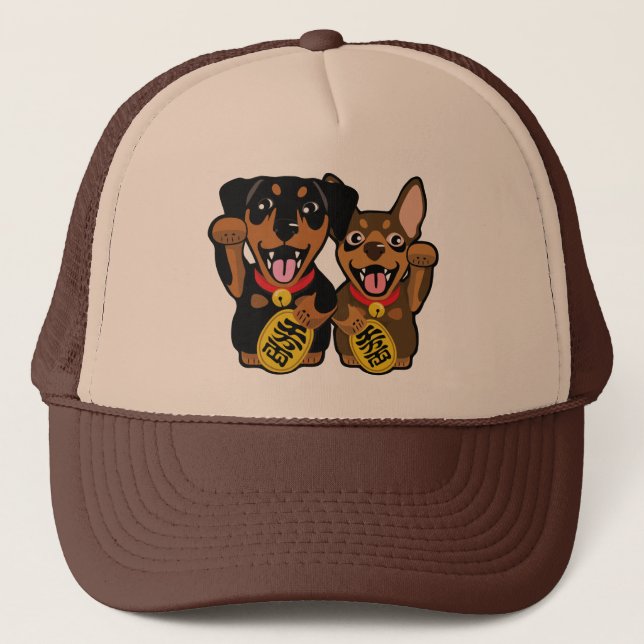 Camionero Gorra afortunado mínimo del dueño de los perros (Anverso)