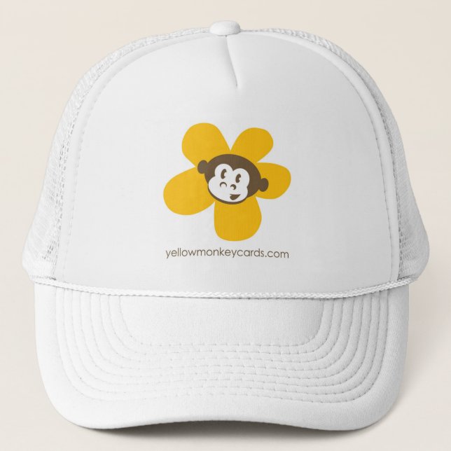 Camionero Gorra amarillo de la flor del mono (Anverso)