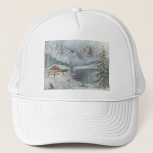 Camionero Gorra Ann Hayes pintando escena de nieve bávara