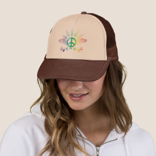 Camionero Gorra arcoiris de las algas de la paz