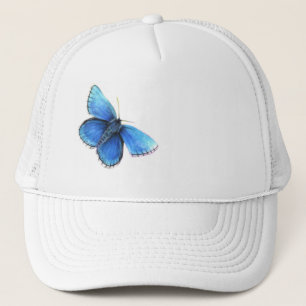 Camionero gorra artístico de mariposa azul