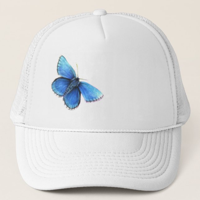 Camionero gorra artístico de mariposa azul (Anverso)
