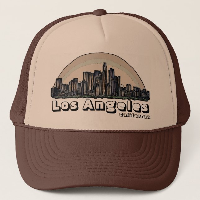 Camionero Gorra artístico del horizonte de Los Ángeles (Anverso)