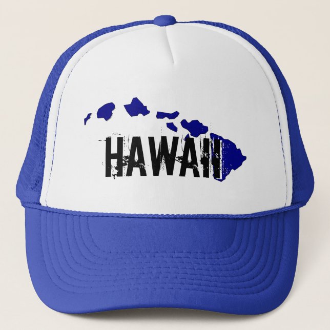 Camionero Gorra azul blanco de las islas Hawái (Anverso)