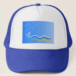 Camionero Gorra azul de silueta de surf Up Surf