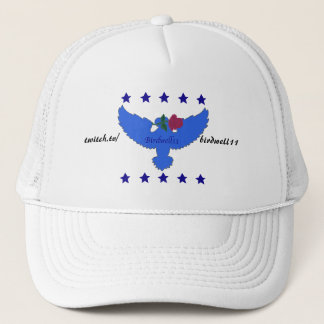 Camionero Gorra azul del logotipo de la contracción nerviosa