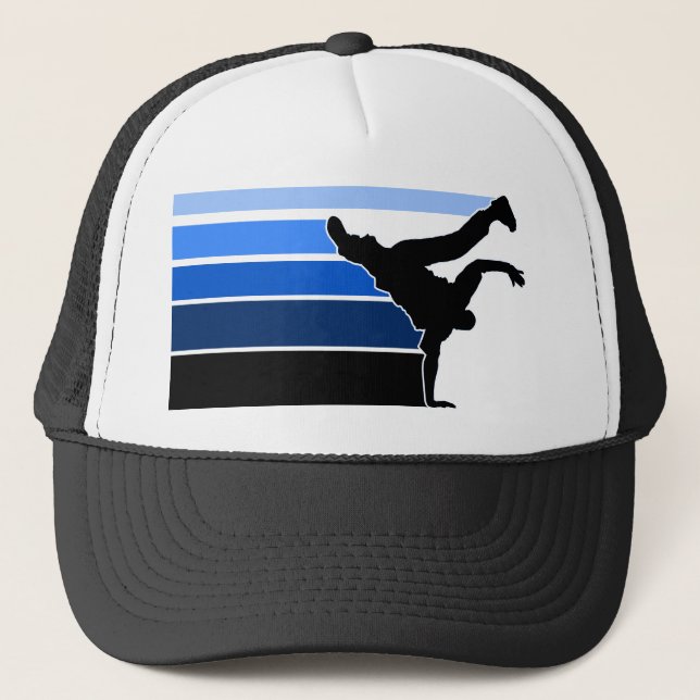 Camionero Gorra azul del negro de la pendiente de BBOY (Anverso)