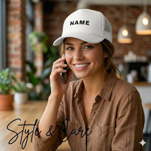 Camionero Gorra Blanca Personalizada con Diseño de Letras NA