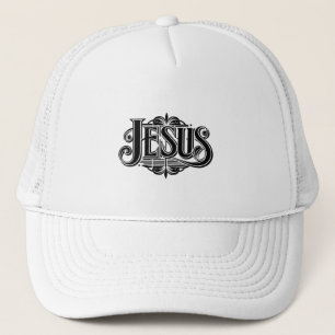 Camionero Gorra blanca Tucker con el nombre de Jesús