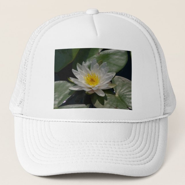 Camionero Gorra blanco de Lotus Waterlily (Anverso)