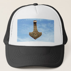 Camionero Gorra blanco y negro con nubes de martillo Thor Go