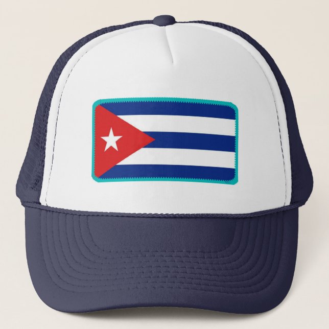 Camionero Gorra bordado bandera del efecto de Cuba (Anverso)