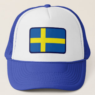 Camionero Gorra bordado bandera del efecto de Suecia