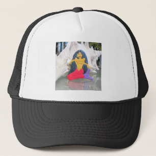 Camionero gorra cabelludo negro de la sirena