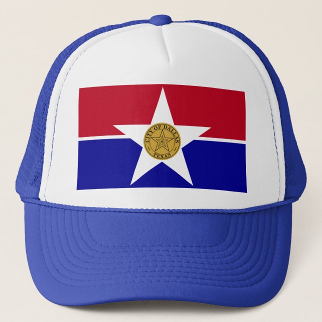 Camionero Gorra con bandera de Dallas, Texas, Estados Unidos (Anverso)