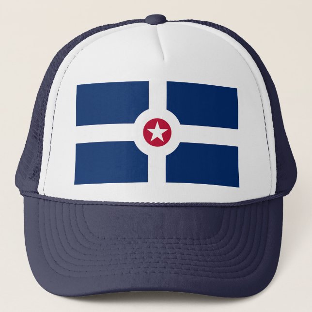 Camionero Gorra con bandera de Indianápolis, Estados Unidos (Anverso)