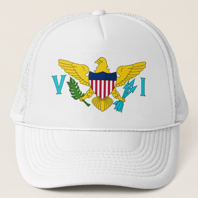 Camionero Gorra con bandera de las Islas Vírgenes - Estados  (Anverso)