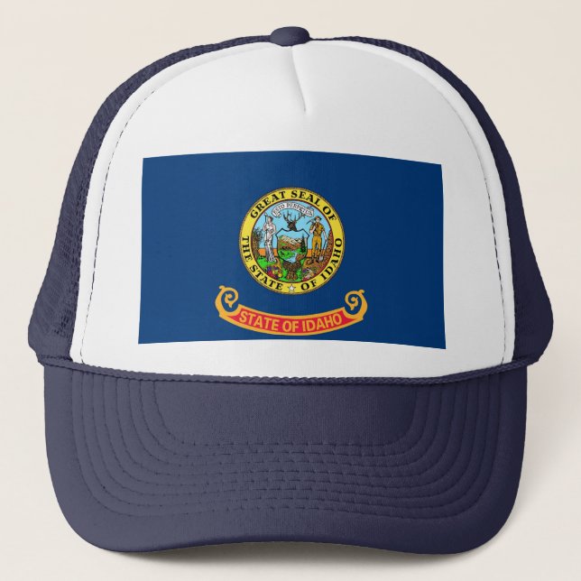 Camionero Gorra con bandera del estado de Idaho - Estados Un (Anverso)