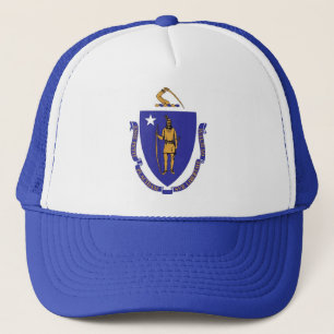 Camionero Gorra con bandera del estado de Massachusetts - Es