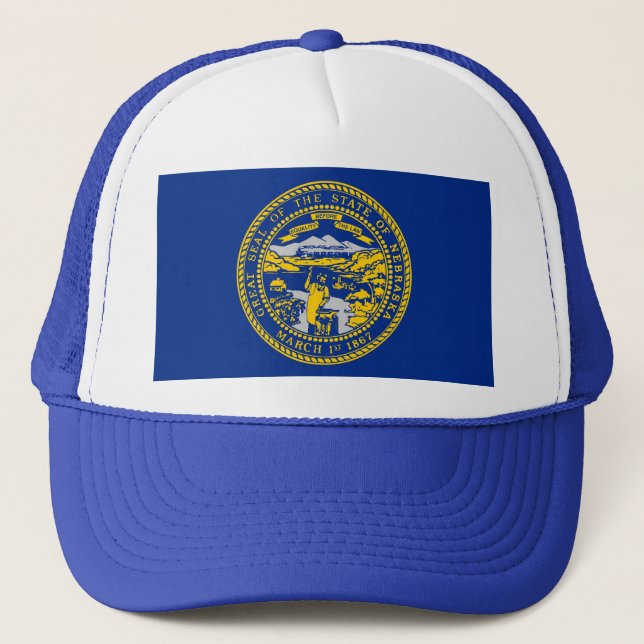 Camionero Gorra con bandera del estado de Nebraska - Estados (Anverso)
