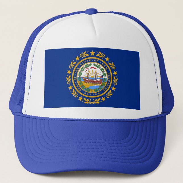 Camionero Gorra con bandera del estado de New Hampshire - Es (Anverso)