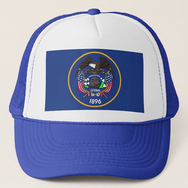 Camionero Gorra con bandera del estado de Utah - Estados Uni (Anverso)