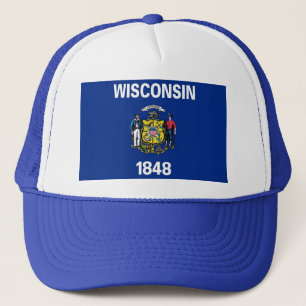 Camionero Gorra con bandera del estado de Wisconsin - Estado