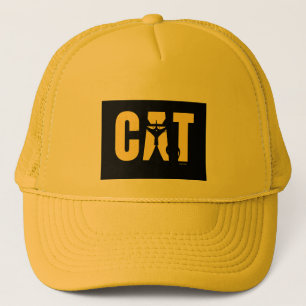 Camionero Gorra con gráfico minimalista de gato