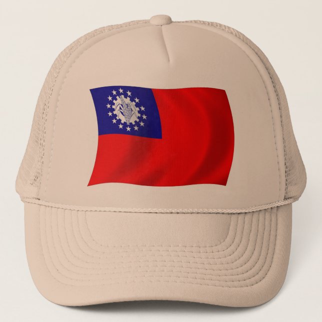 Camionero Gorra con la bandera de Birmania (Anverso)