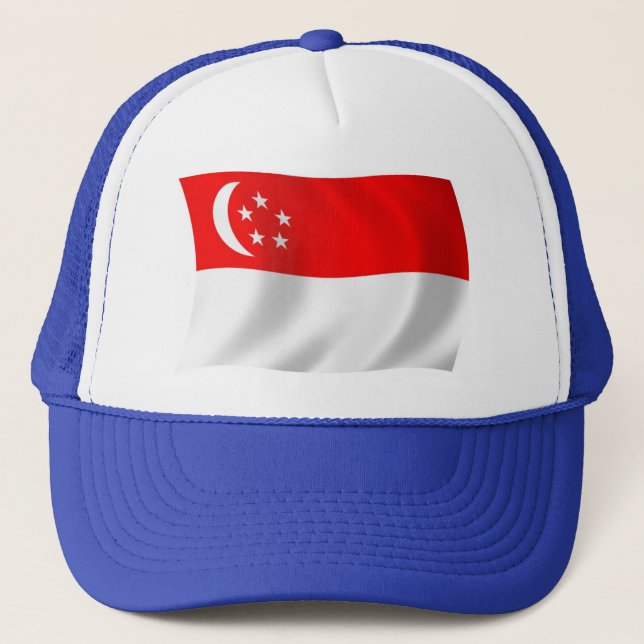 Camionero Gorra con la bandera de Singapur (Anverso)