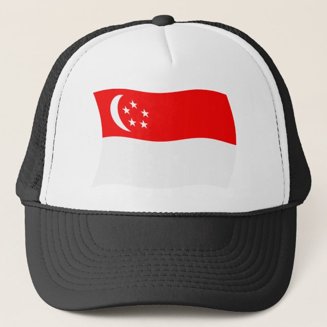 Camionero Gorra con la bandera de Singapur (Anverso)