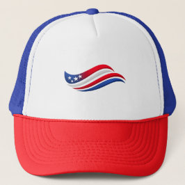 Camionero Gorra con Onda de Bandera Americana | Patriótico d