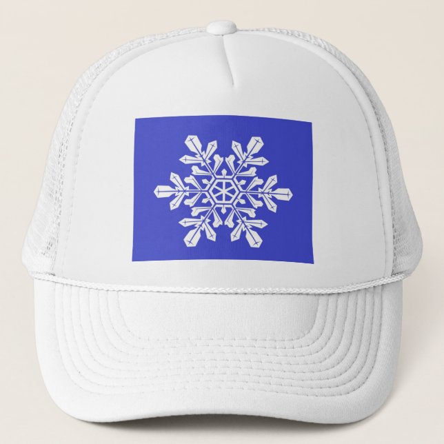 Camionero Gorra Copo de Nieve Azul (Anverso)
