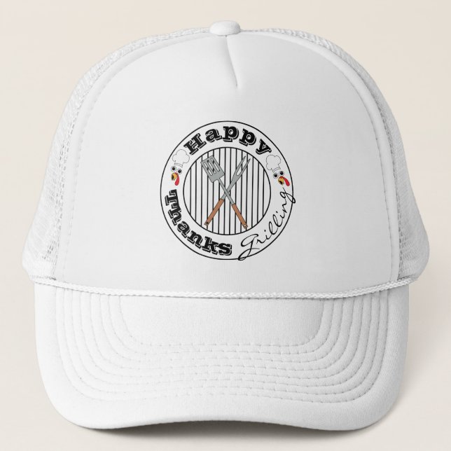 Camionero Gorra de Acción de Gracias Feliz Agradecimiento (Anverso)