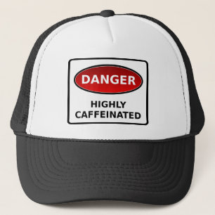 Camionero Gorra de advertencia de cafeína