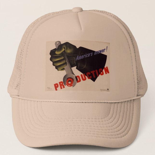 Camionero Gorra de afiches de época de la Segunda Guerra Mun (Anverso)