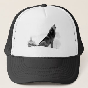 Camionero Gorra de Alaska del lobo de madera