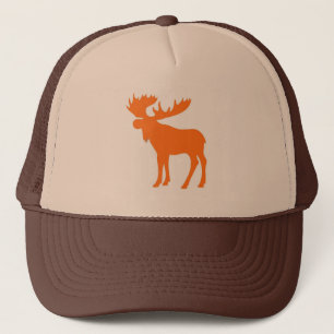 Camionero Gorra de alce marrón simple naranja
