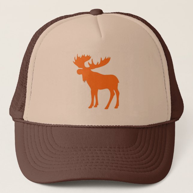 Camionero Gorra de alce marrón simple naranja (Anverso)