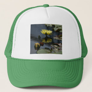 Camionero Gorra de amarillos de Lotus Waterlilies