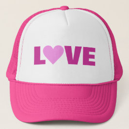 Camionero Gorra de amor de corazón rosado de San Valentín