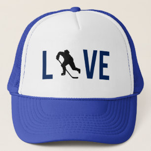 Camionero Gorra de amor por el hockey (azul)