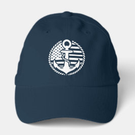 Camionero Gorra de ancla náutica con bandera estadounidense