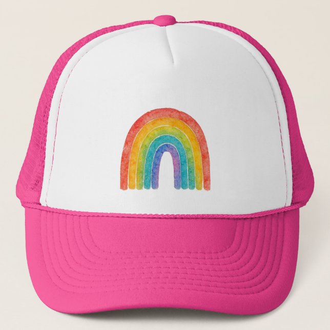 Camionero Gorra de arcoíris rosa. (Anverso)