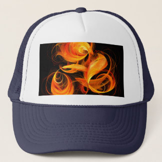 Camionero Gorra de arte abstracto de bola de fuego