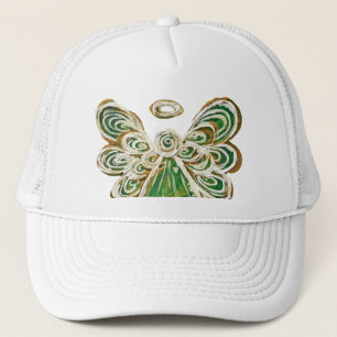 Camionero Gorra de arte de ángel de tutela verde Personaliza