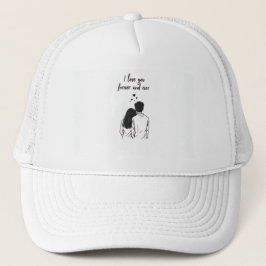 Camionero Gorra de arte de línea minimalista 'Te amo por sie