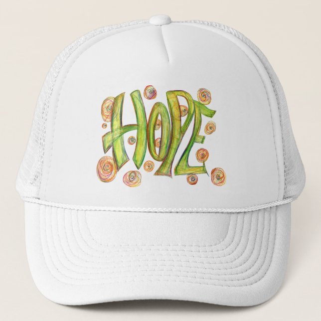 Camionero Gorra de arte de Word Hope inspirador (Anverso)