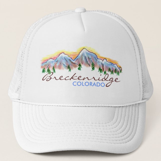 Camionero Gorra de arte montañés de Breckenridge Colorado (Anverso)